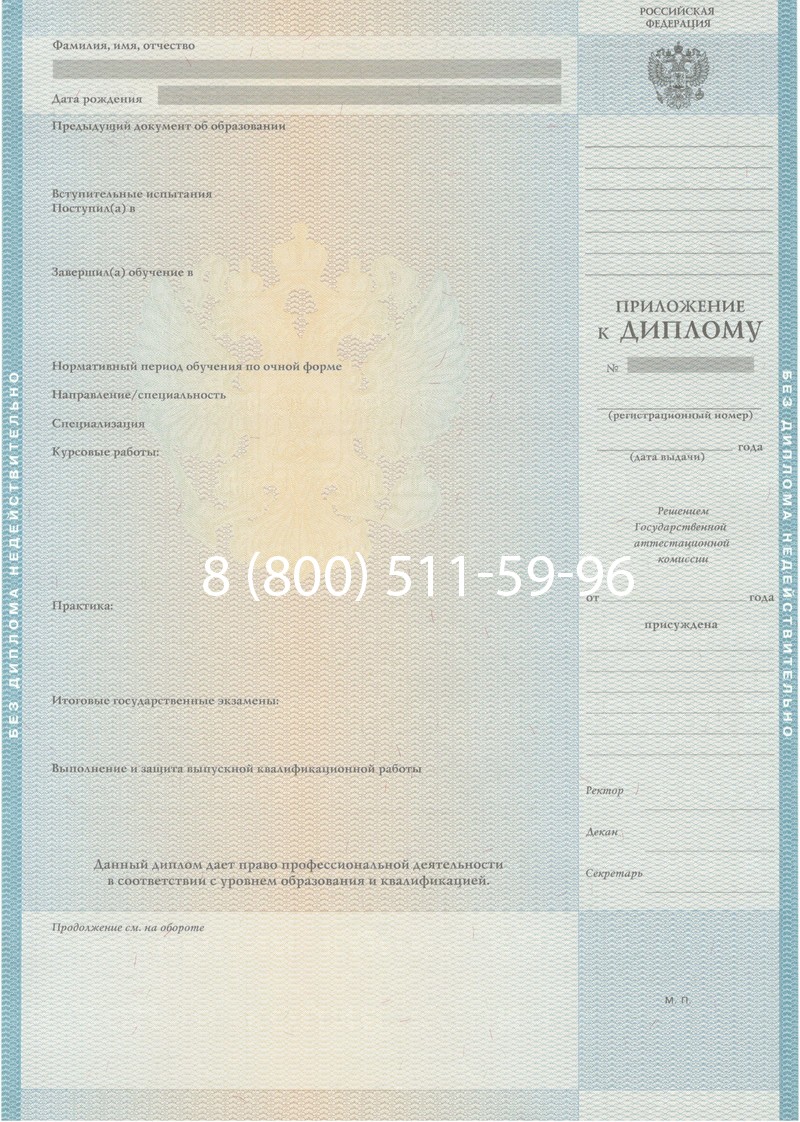 Заказать Диплом о высшем образовании 2010-2011 годов в Воронеже